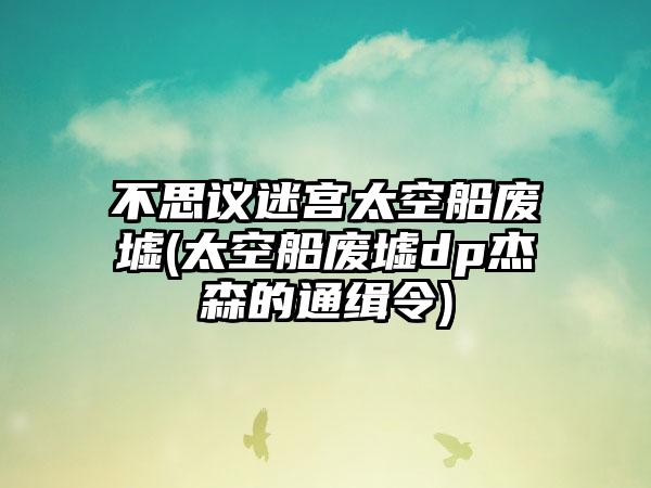 不思议迷宫太空船废墟(太空船废墟dp杰森的通缉令)