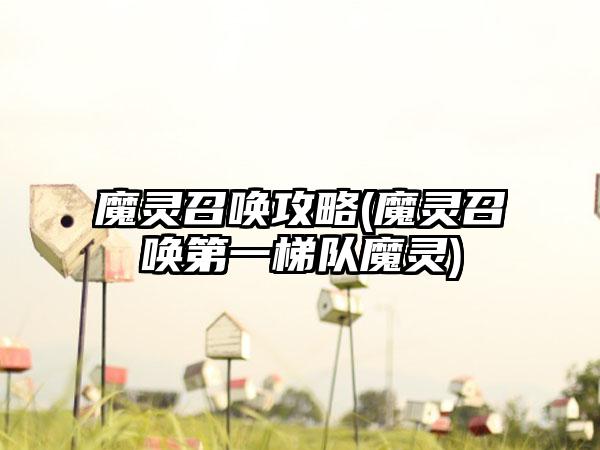 魔灵召唤攻略(魔灵召唤第一梯队魔灵)