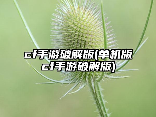 cf手游破解版(单机版cf手游破解版)