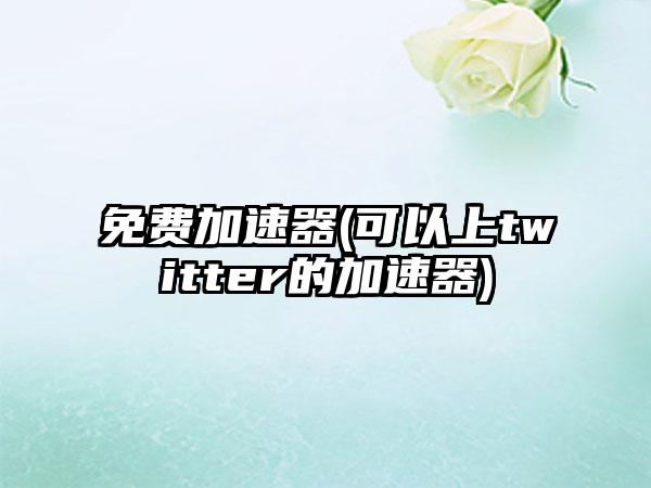 免费加速器(可以上twitter的加速器)