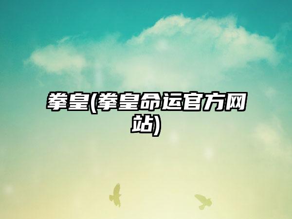 拳皇(拳皇命运官方网站)