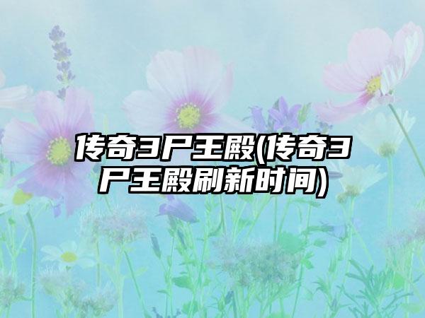传奇3尸王殿(传奇3尸王殿刷新时间)