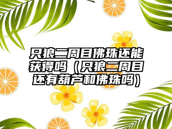 只狼二周目佛珠还能获得吗（只狼二周目还有葫芦和佛珠吗）