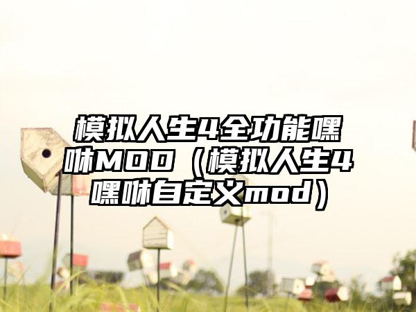 模拟人生4全功能嘿咻MOD（模拟人生4嘿咻自定义mod）
