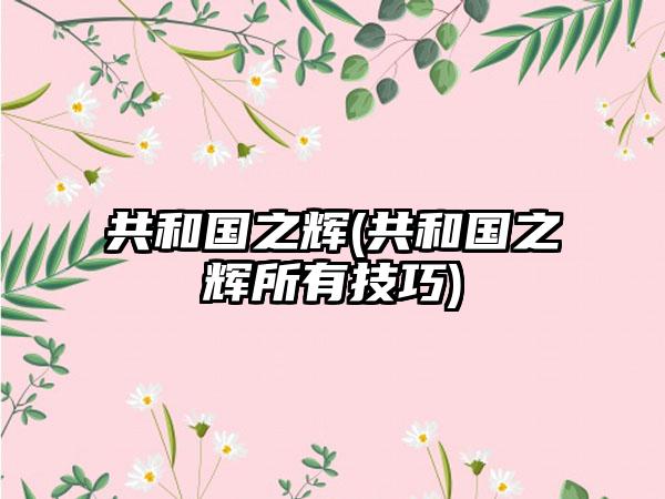 共和国之辉(共和国之辉所有技巧)