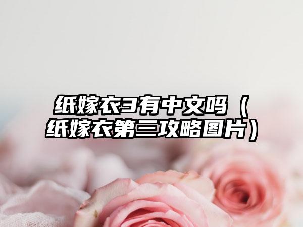 纸嫁衣3有中文吗（纸嫁衣第三攻略图片）
