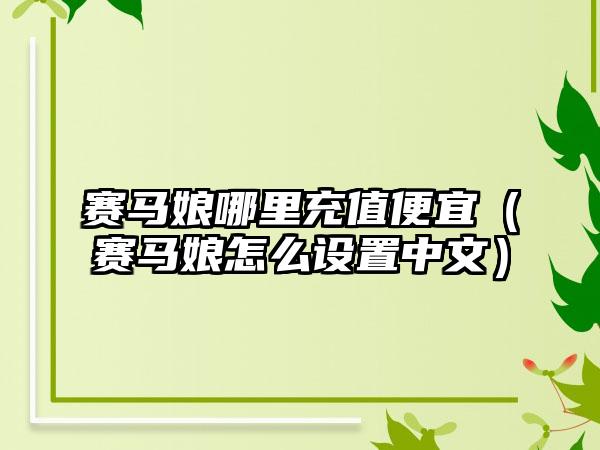 赛马娘哪里充值便宜（赛马娘怎么设置中文）