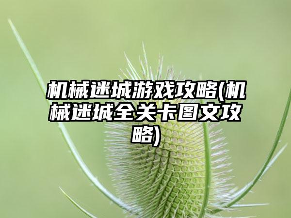 机械迷城游戏攻略(机械迷城全关卡图文攻略)