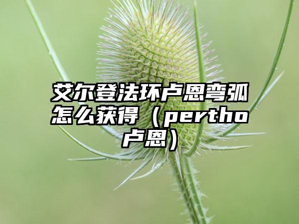 艾尔登法环卢恩弯弧怎么获得（pertho卢恩）
