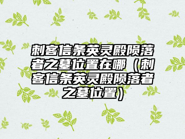 刺客信条英灵殿陨落者之墓位置在哪（刺客信条英灵殿陨落者之墓位置）