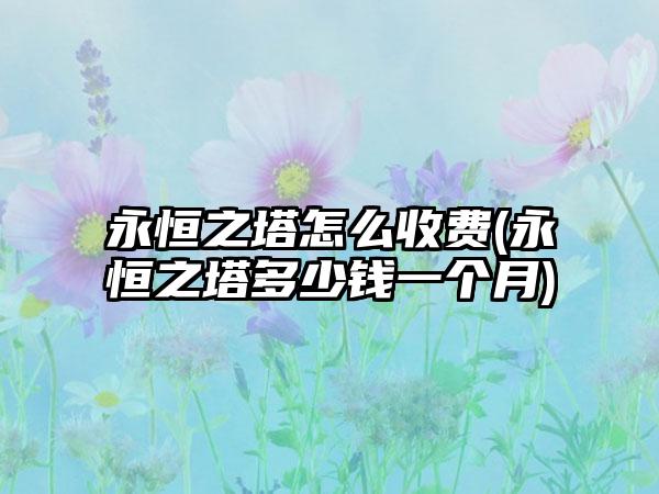 永恒之塔怎么收费(永恒之塔多少钱一个月)