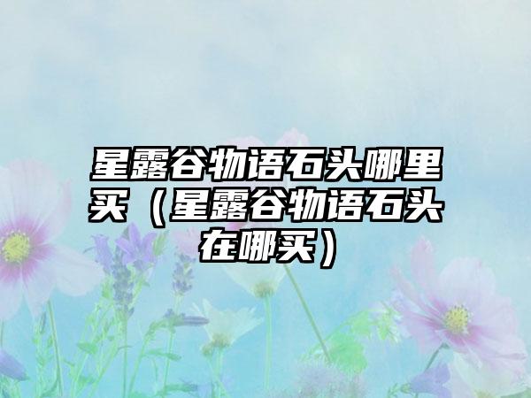 星露谷物语石头哪里买（星露谷物语石头在哪买）