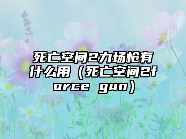 死亡空间2力场枪有什么用（死亡空间2force gun）