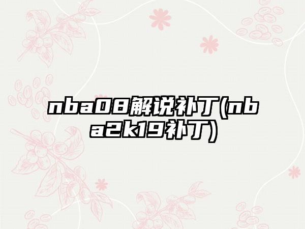 nba08解说补丁(nba2k19补丁)
