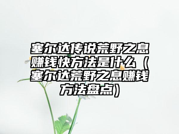 塞尔达传说荒野之息赚钱快方法是什么（塞尔达荒野之息赚钱方法盘点）