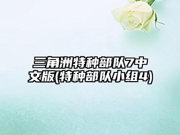 三角洲特种部队7中文版(特种部队小组4)