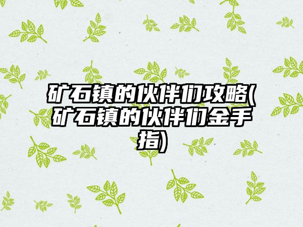 矿石镇的伙伴们攻略(矿石镇的伙伴们金手指)