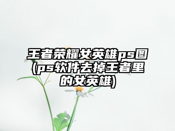 王者荣耀女英雄ps图(ps软件去掉王者里的女英雄)