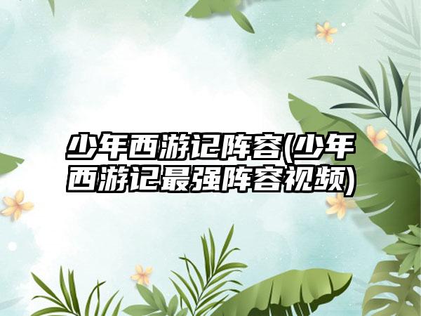 少年西游记阵容(少年西游记最强阵容视频)