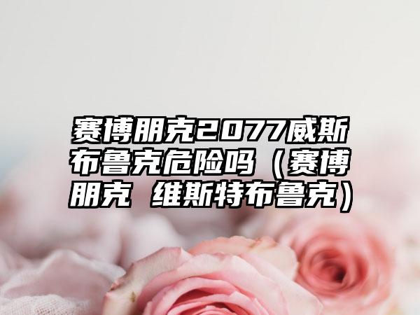 赛博朋克2077威斯布鲁克危险吗（赛博朋克 维斯特布鲁克）
