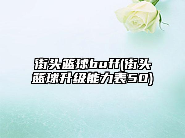 街头篮球buff(街头篮球升级能力表50)