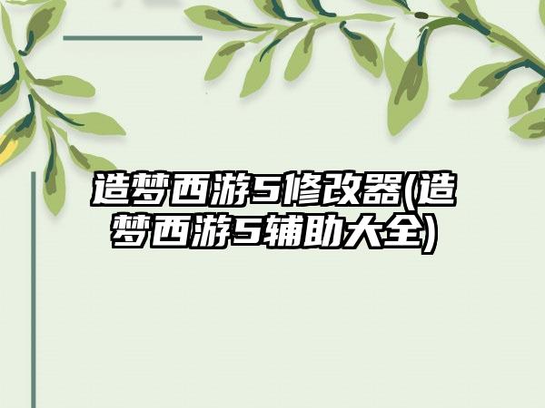 造梦西游5修改器(造梦西游5辅助大全)