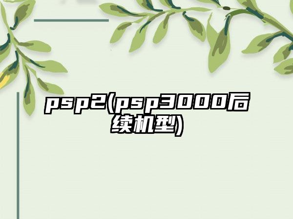 psp2(psp3000后续机型)