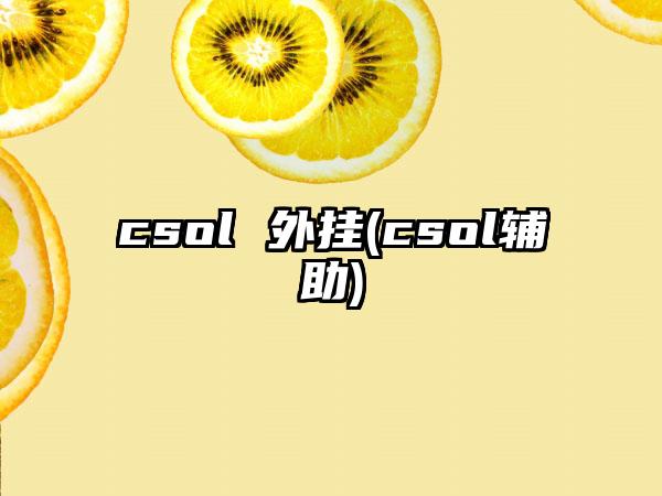 csol 外挂(csol辅助)