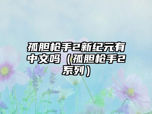 孤胆枪手2新纪元有中文吗（孤胆枪手2系列）