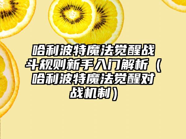 哈利波特魔法觉醒战斗规则新手入门解析（哈利波特魔法觉醒对战机制）
