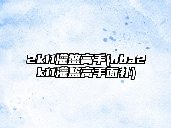 2k11灌篮高手(nba2k11灌篮高手面补)