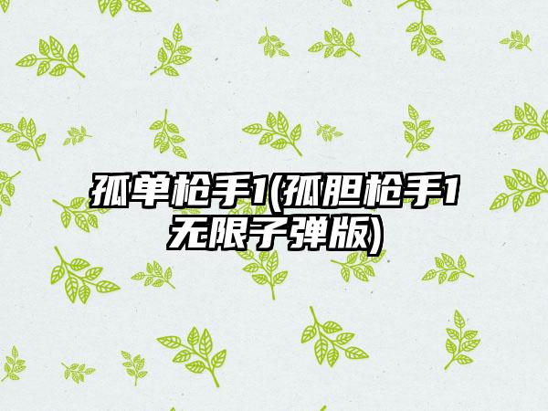 孤单枪手1(孤胆枪手1无限子弹版)