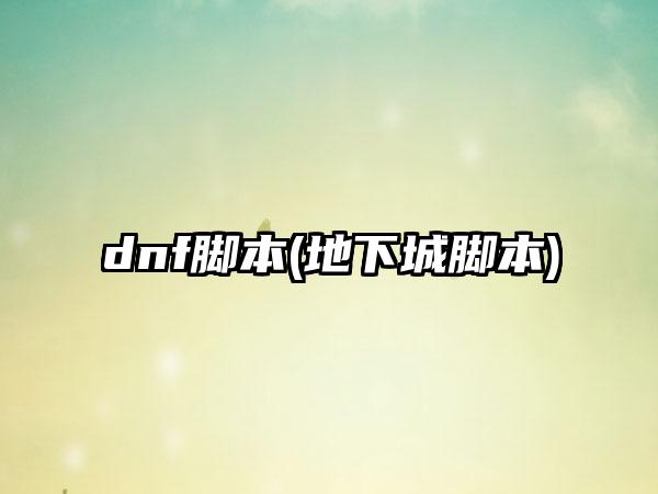 dnf脚本(地下城脚本)