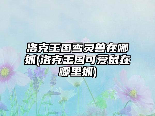 洛克王国雪灵兽在哪抓(洛克王国可爱鼠在哪里抓)