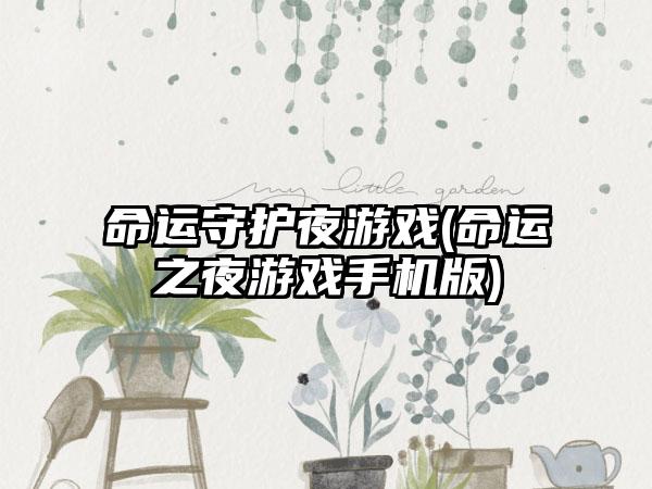 命运守护夜游戏(命运之夜游戏手机版)