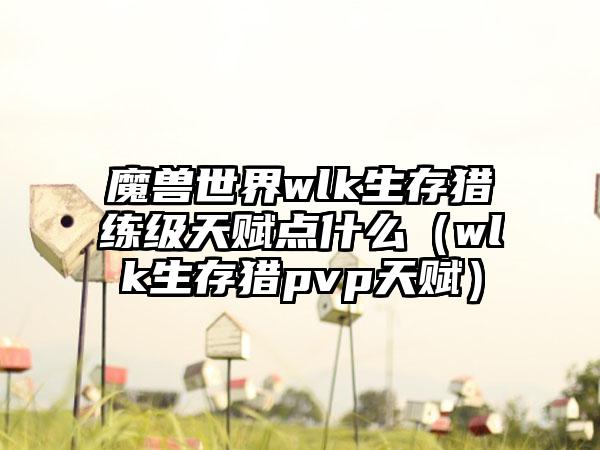 魔兽世界wlk生存猎练级天赋点什么（wlk生存猎pvp天赋）