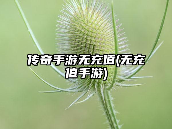 传奇手游无充值(无充值手游)