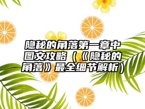 隐秘的角落第一章中图文攻略（《隐秘的角落》最全细节解析）