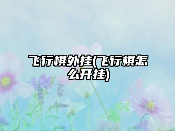 飞行棋外挂(飞行棋怎么开挂)