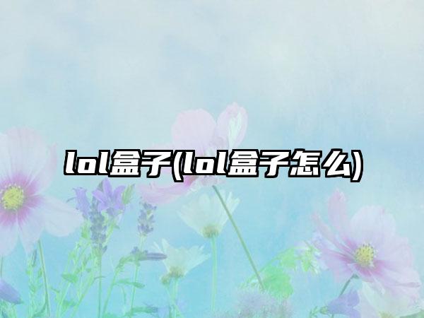 lol盒子(lol盒子怎么)