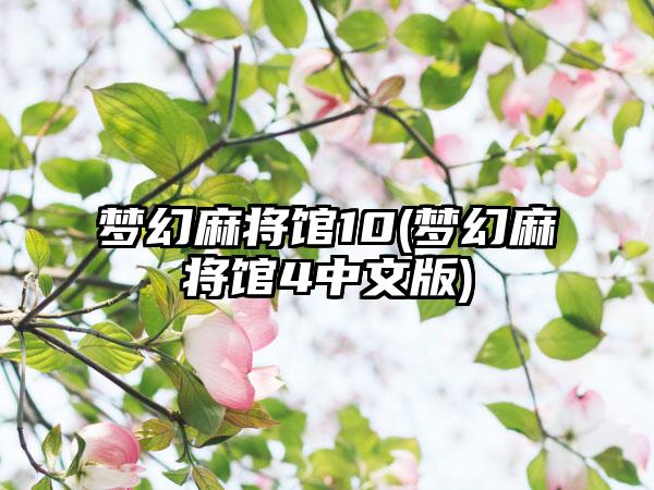 梦幻麻将馆10(梦幻麻将馆4中文版)