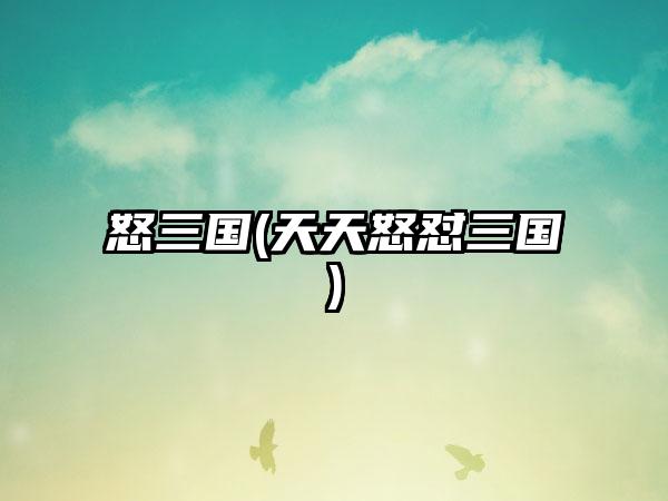 怒三国(天天怒怼三国)