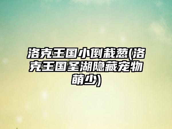 洛克王国小倒栽葱(洛克王国圣湖隐藏宠物萌少)