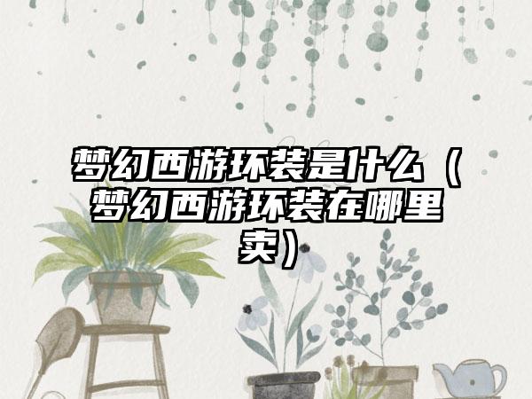 梦幻西游环装是什么（梦幻西游环装在哪里卖）