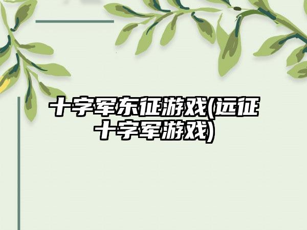 十字军东征游戏(远征十字军游戏)