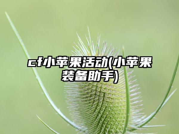 cf小苹果活动(小苹果装备助手)