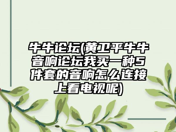 牛牛论坛(黄卫平牛牛音响论坛我买一种5件套的音响怎么连接上看电视呢)
