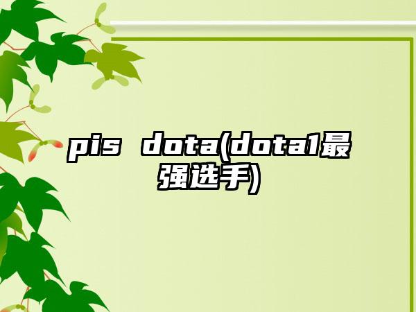 pis dota(dota1最强选手)