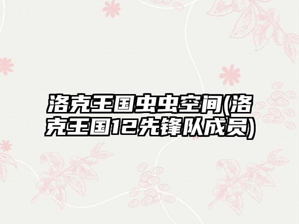 洛克王国虫虫空间(洛克王国12先锋队成员)