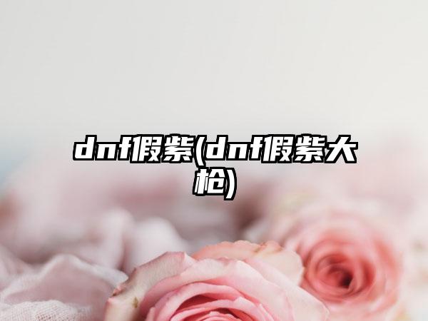 dnf假紫(dnf假紫大枪)